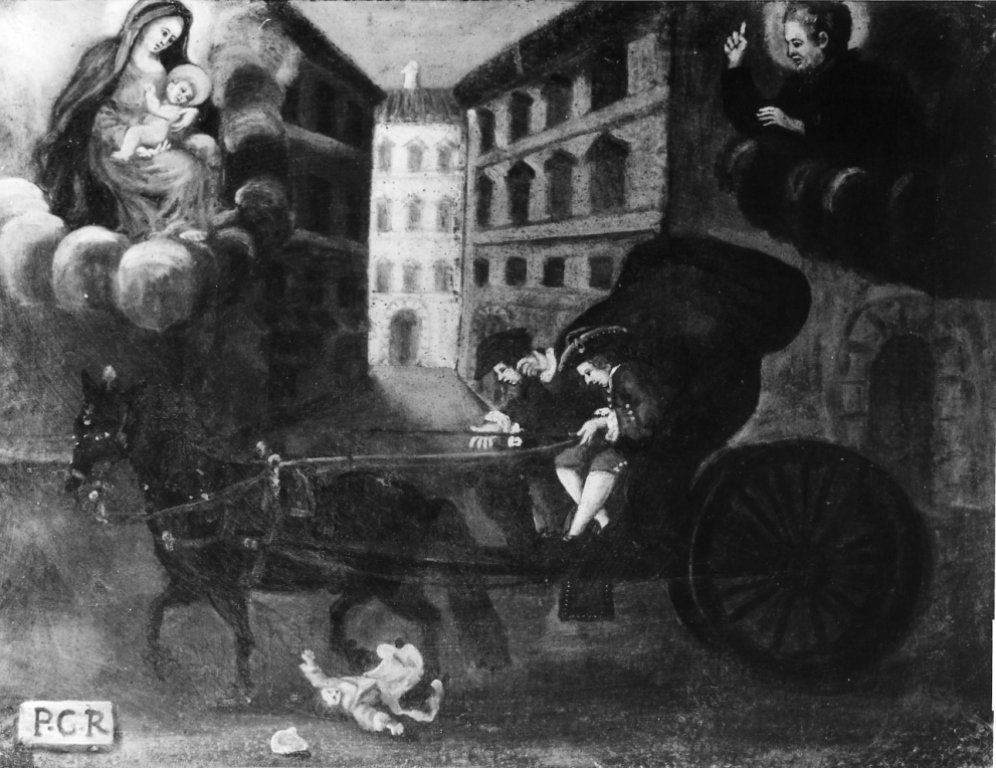 apparizione della Madonna (dipinto) - ambito romano (seconda met&agrave; sec. XV